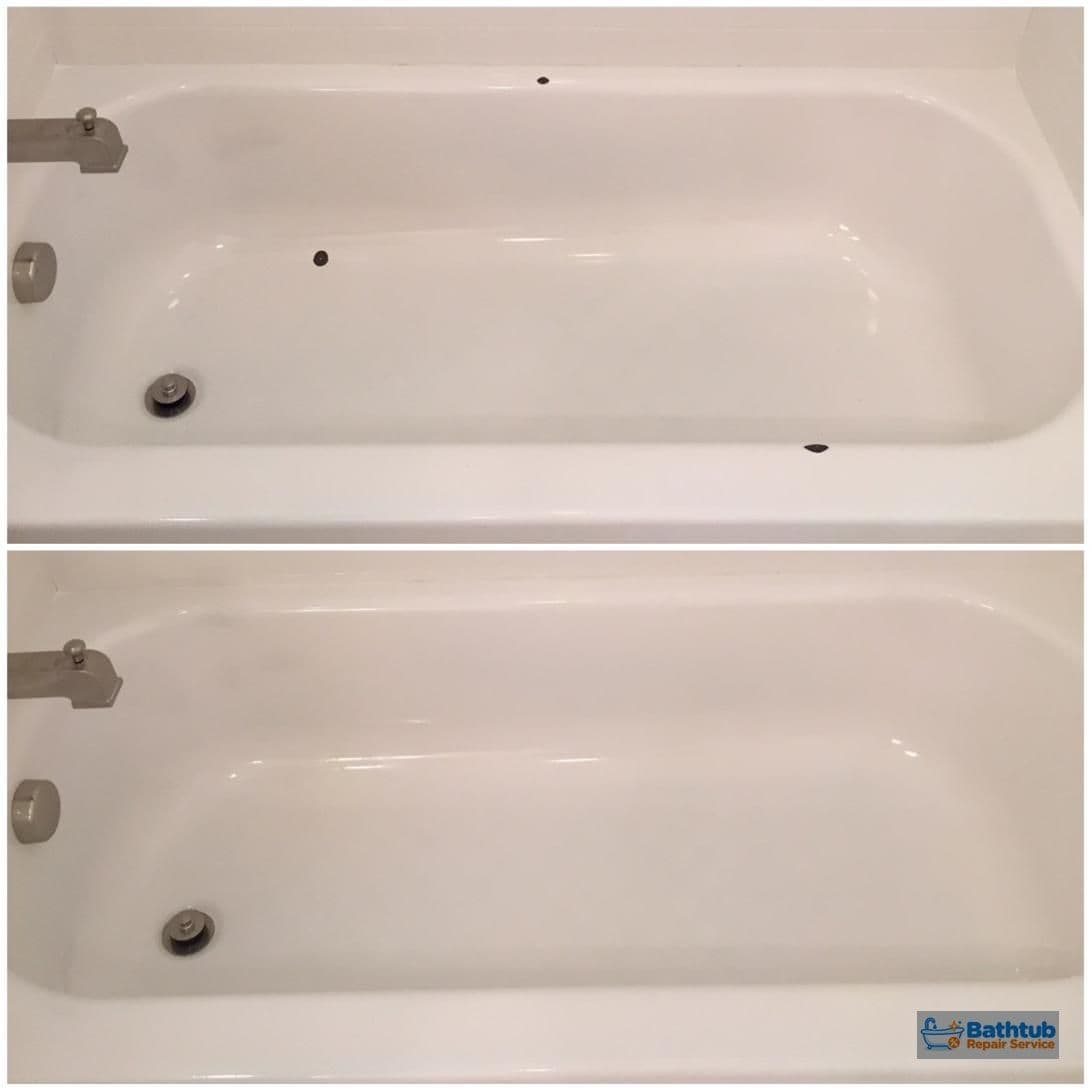 Bathtub chip repair before and after in Highland Park, TX