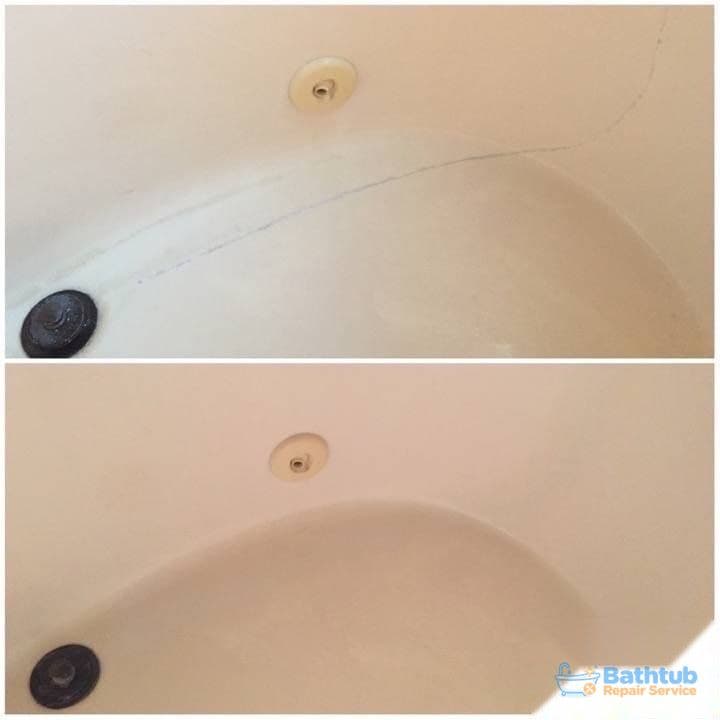 Cultured Marble Bathtub Crack Repair in Flower Mound, TX